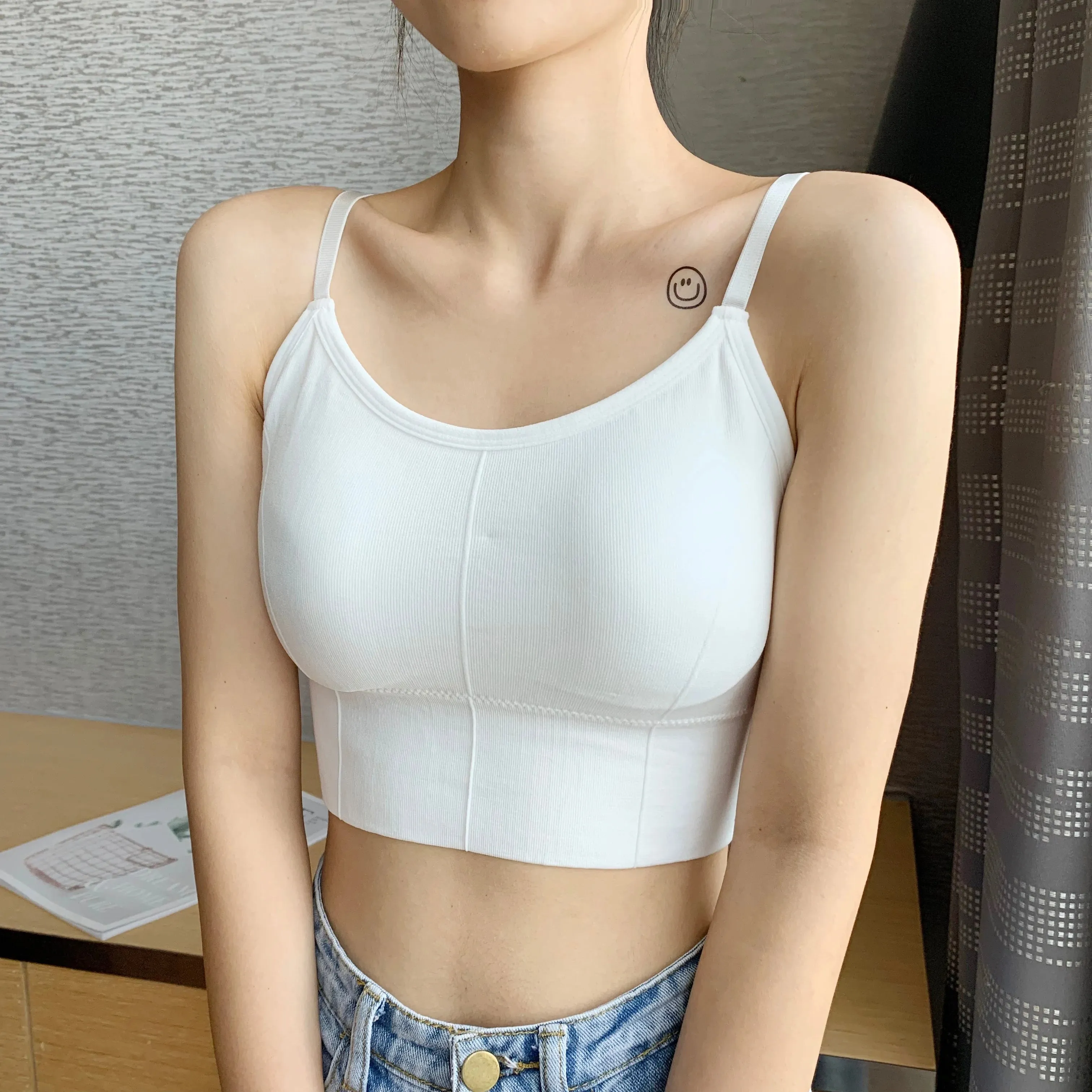 Women's Sexy Seamless Tube Tops - Sports Crop Tops & Padded Camisoles for Intimates