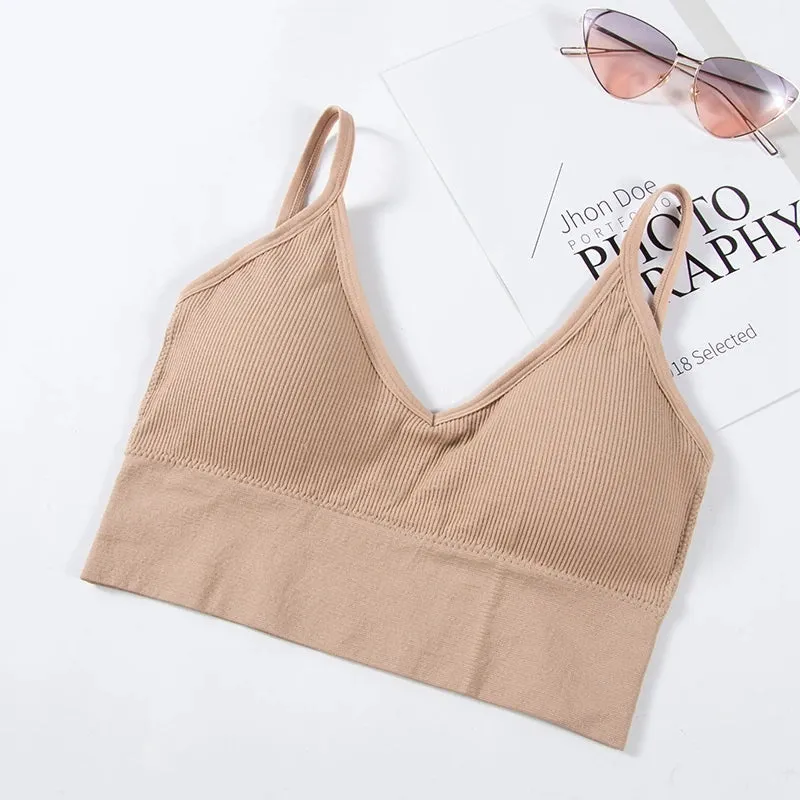 Women's U-Shaped Back Tank Top Bra - Seamless Wirefree Bralette, Sexy and Comfortable Underwear