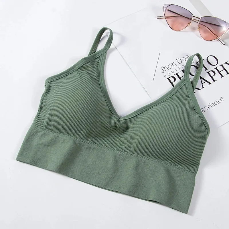 Women's U-Shaped Back Tank Top Bra - Seamless Wirefree Bralette, Sexy and Comfortable Underwear