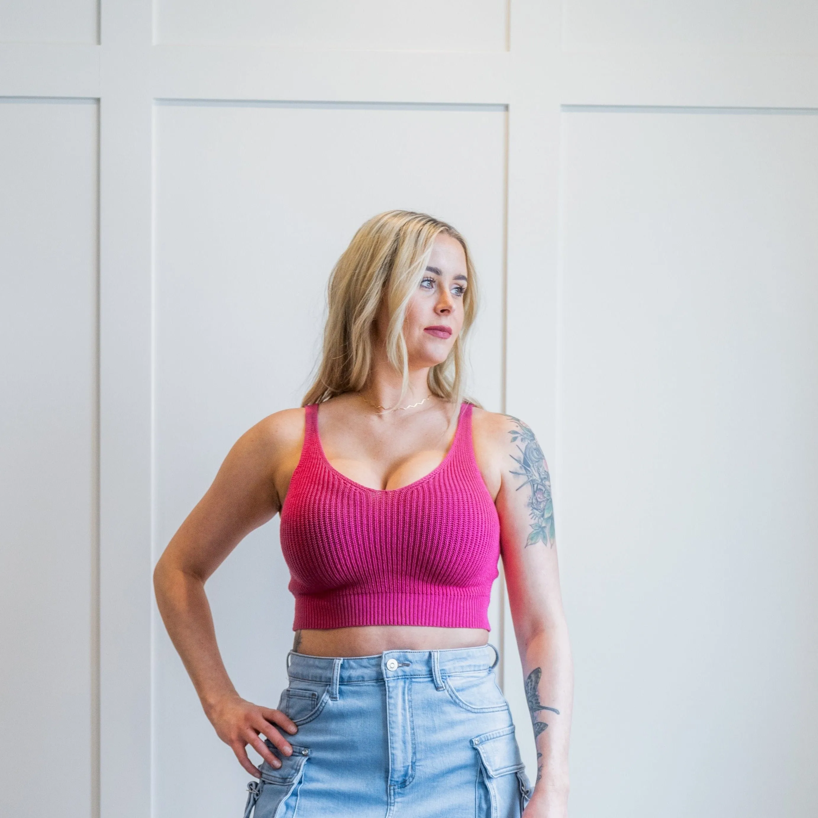 Woolen Knit Crop Top by Full Time Purchase