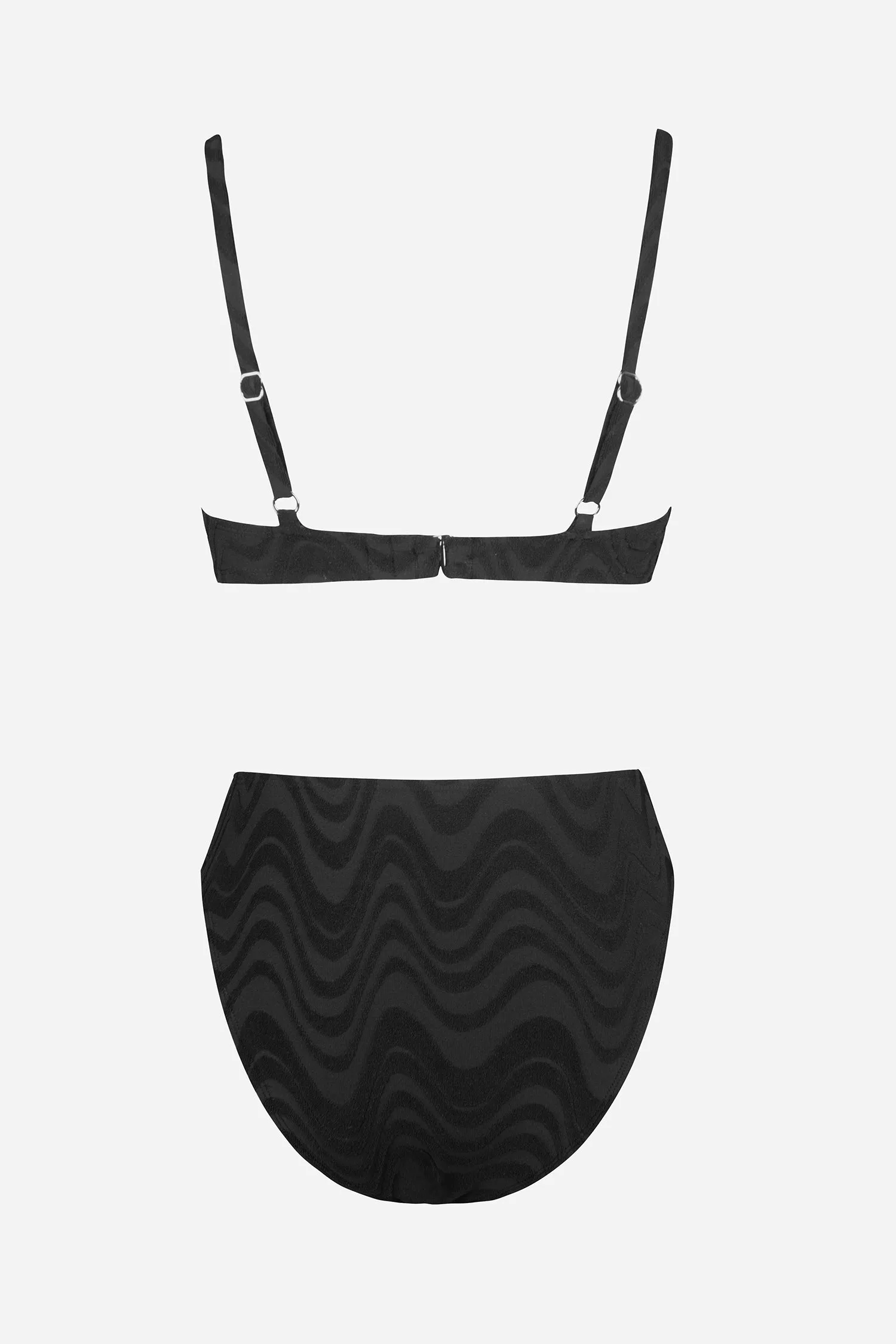 X STASSIE Beachy Wave V-Wire Top & High Waist Bikini Set