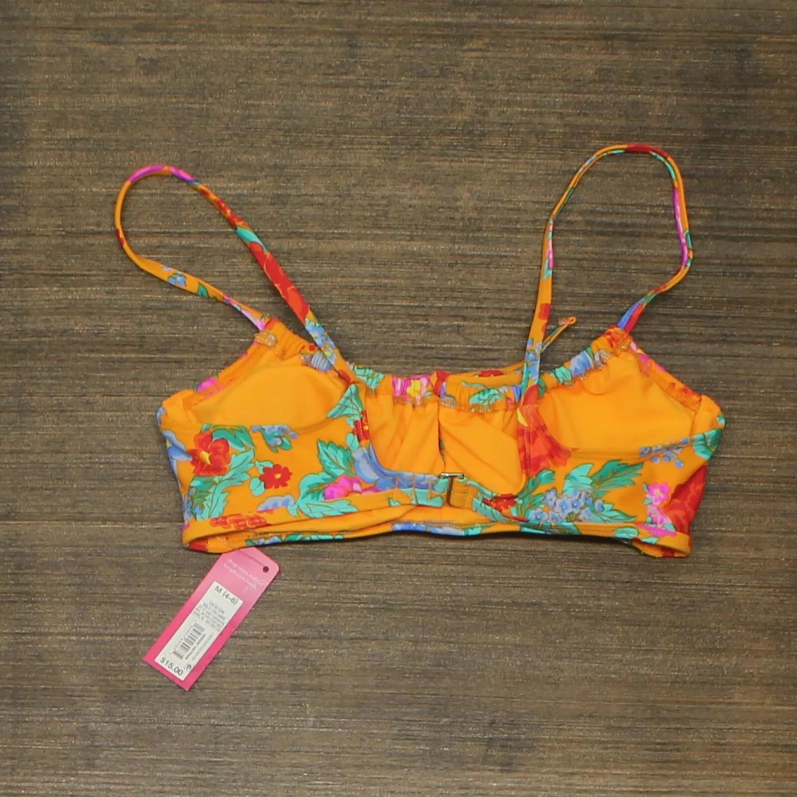 Xhilaration Juniors' Tunneled Tie-Front Bralette Bikini Top PID-L6R50