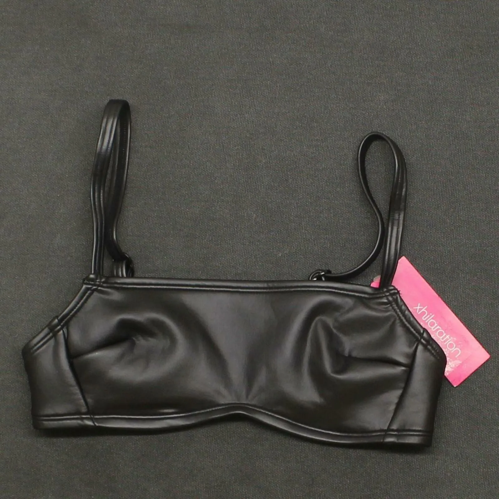 Xhilaration Women's Faux Leather Look Bralette Bikini Top