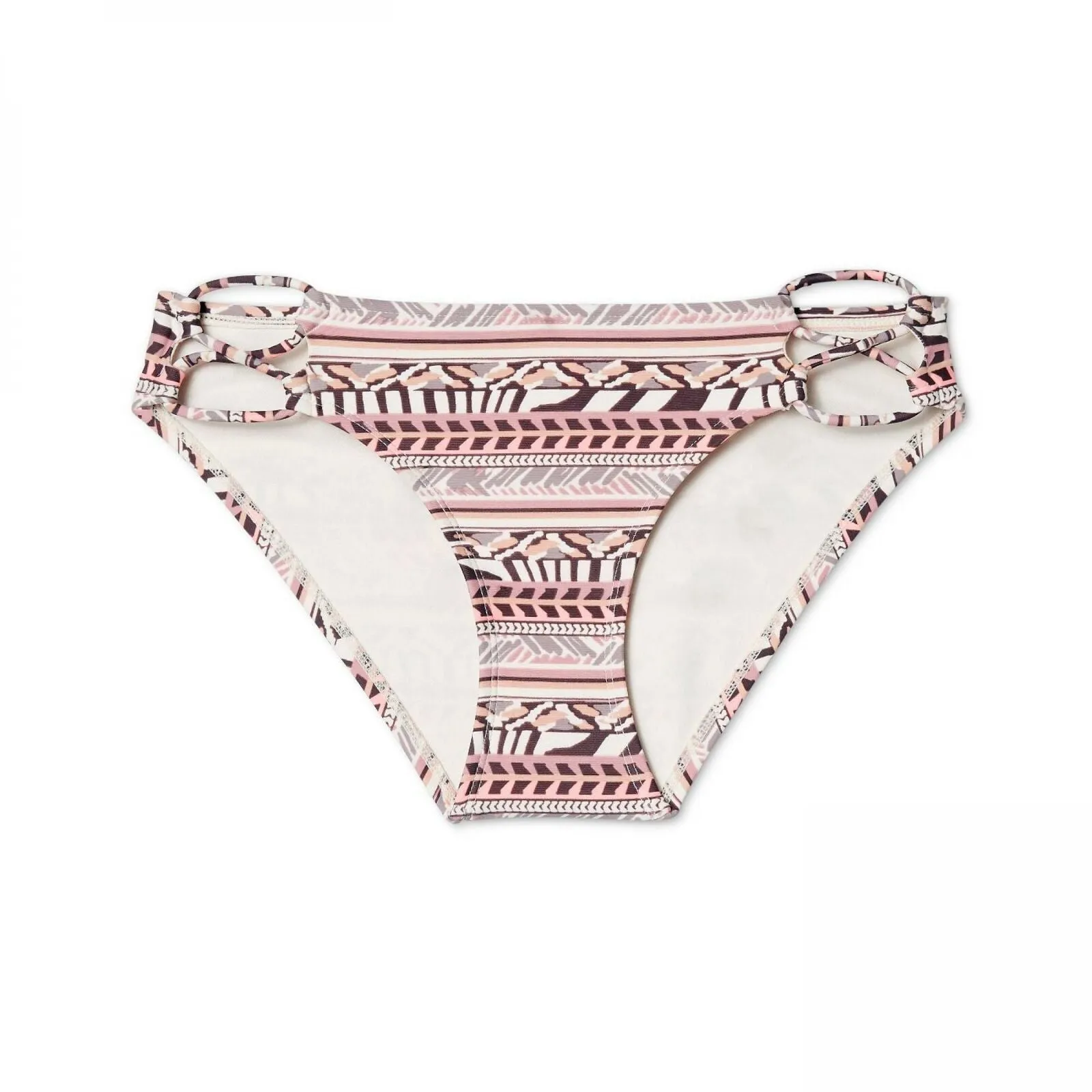 Xhilaration Women's Geo Stripes Strappy Sides Bikini Bottom