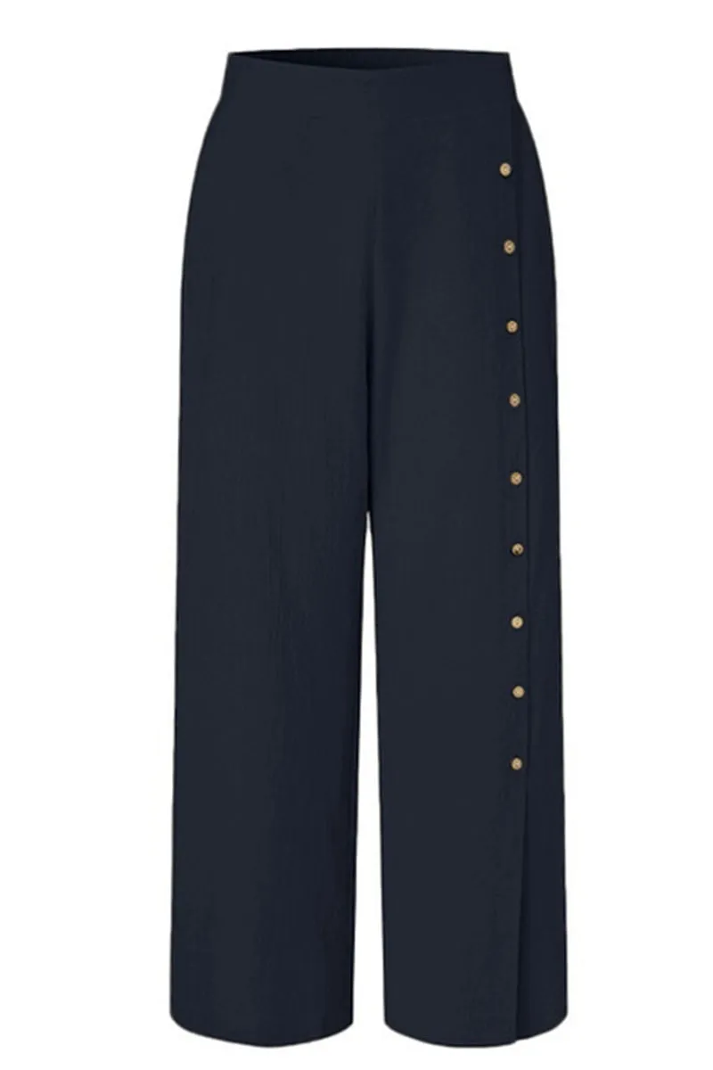 Xieyinshe Elegant Slit High Waist Straight Solid Color Bottoms(3 Colors)