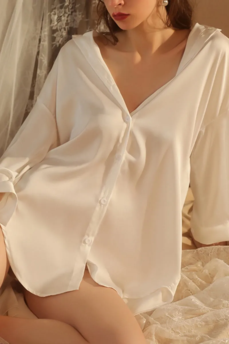 XK0214 Silky Oversized Lingerie Shirt