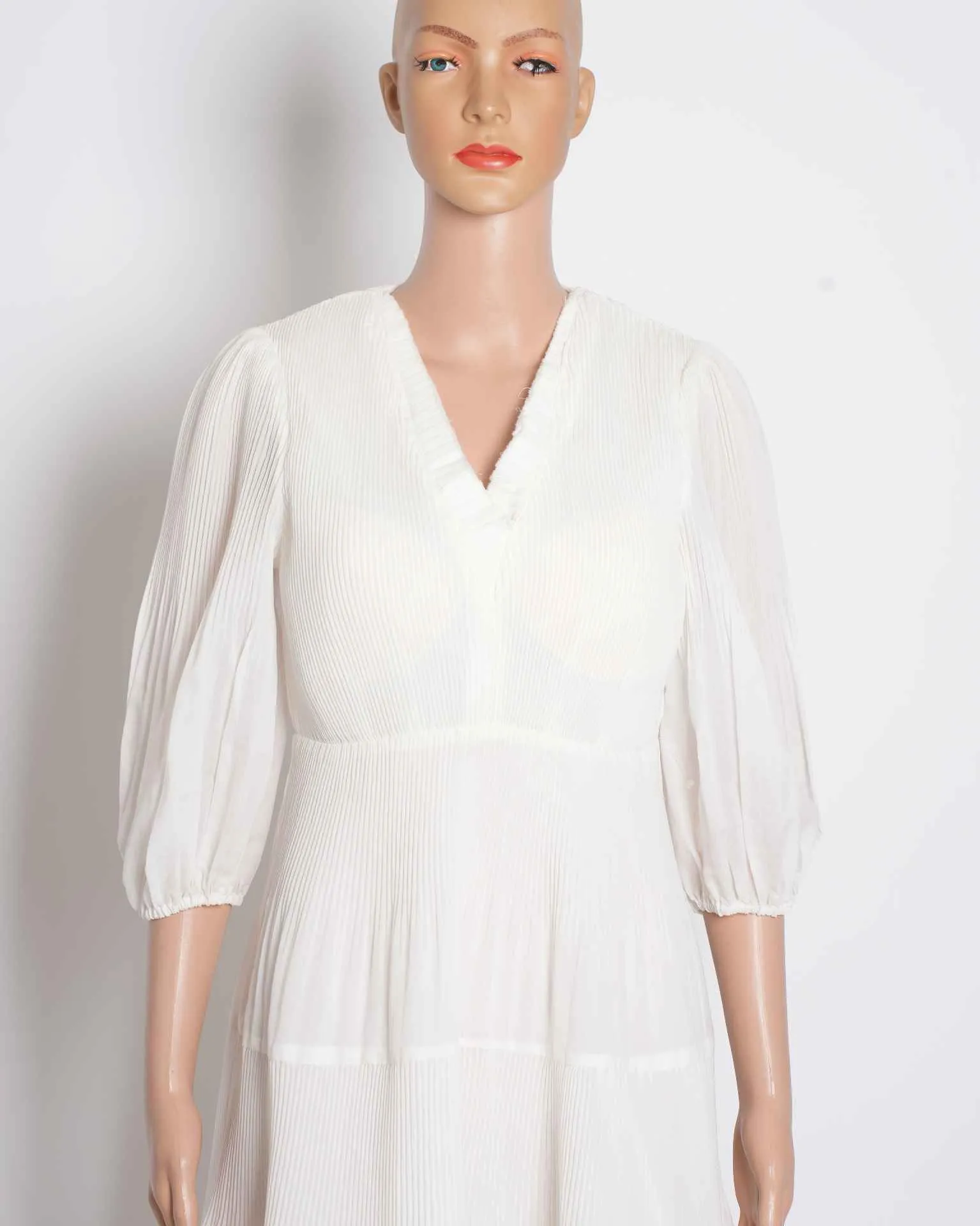 Zimmermann White Pleated Maxi Dress