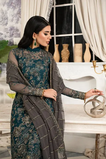 Zinc Shade Embroidered Pakistani Party Wear Kameez Gharara